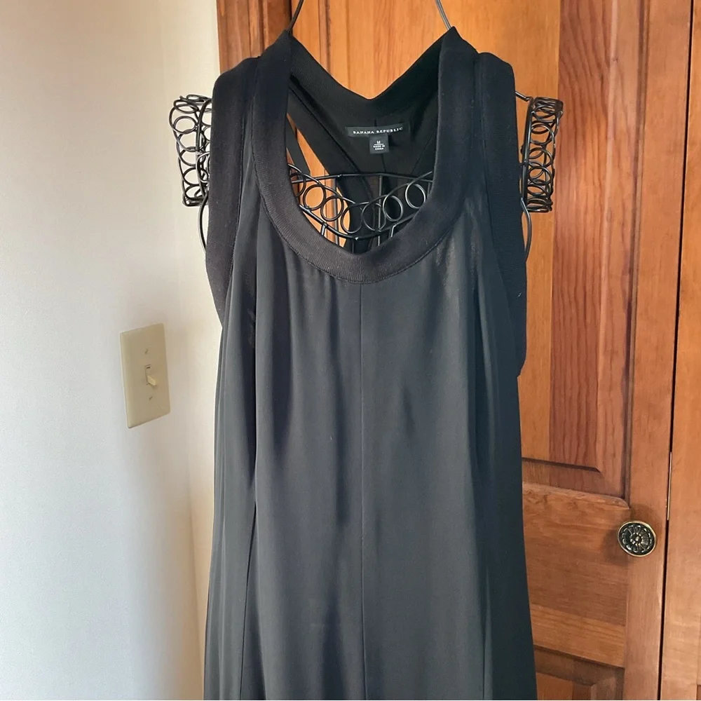 Banana Republic Silk Racerback Patio Maxi Dress in Black, Medium - Picture 2 of 6
